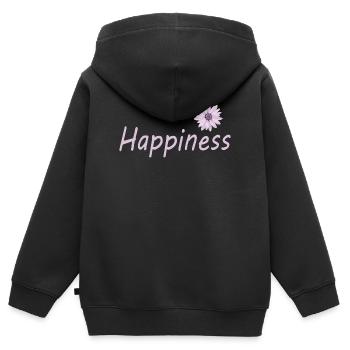 HAPPINESS - Kinder Premium Organic Zip Hoodie - Schwarz - Hinten - AI Model Kid Male (0cm)