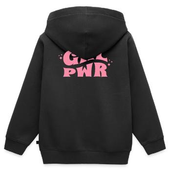 GRL PWR Feminine Style - Kinder Premium Organic Zip Hoodie - Schwarz - Hinten - AI Model Kid Male (0cm)