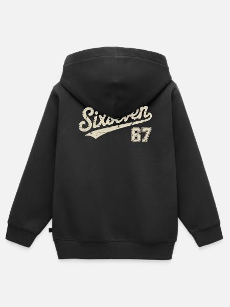 67 - Funny Six Seven T-Shirt - Kinder Premium Organic Zip Hoodie - Schwarz