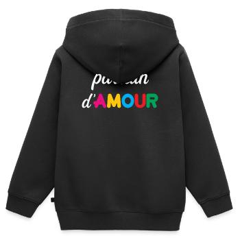 Pate der Liebe – Familien-Zärtlichkeit-Geschenk-Taufe - Kinder Premium Organic Zip Hoodie - Schwarz - Hinten - AI Model Kid Male (0cm)