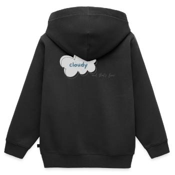 cloudy_person - Kinder Premium Organic Zip Hoodie - Schwarz - Hinten - AI Model Kid Male (0cm)