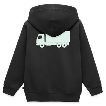 Silhouette du camion Mint - Sweat Premium à capuche zippé enfant bio - noir - Dos - AI Model Kid Male (0cm)