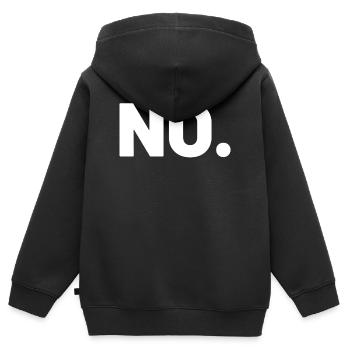 NO. - Kids Premium Organic Zip-up Hoodie - black - Back - AI Model Kid Male (0cm)