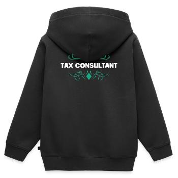 Steuerberater Ornament Design - Kinder Premium Organic Zip Hoodie - Schwarz - Hinten - AI Model Kid Male (0cm)