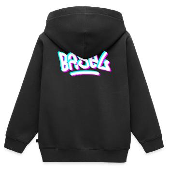 Basel Tag Graffiti - Kinder Premium Organic Zip Hoodie - Schwarz - Hinten - AI Model Kid Male (0cm)