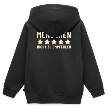 Menschen 1 Stern nicht zu empfehlen - Kinder Premium Organic Zip Hoodie - Schwarz - Hinten - AI Model Kid Male (0cm)