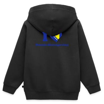 Ich liebe Bosnien und Herzegowina - Kinder Premium Organic Zip Hoodie - Schwarz - Hinten - AI Model Kid Male (0cm)
