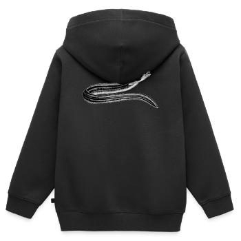 Aal - Kinder Premium Organic Zip Hoodie - Schwarz - Hinten - AI Model Kid Male (0cm)