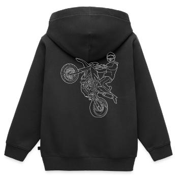 Supermoto / Supermotard / Supermoto Wheelie - Kinder Premium Organic Zip Hoodie - Schwarz - Hinten - AI Model Kid Male (0cm)