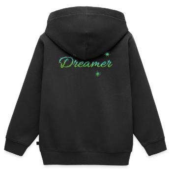 Dreamer - Kids Premium Organic Zip-up Hoodie - black - Back - AI Model Kid Male (0cm)
