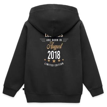 Legenden werden im August 2018 geboren - Kinder Premium Organic Zip Hoodie - Schwarz - Hinten - AI Model Kid Male (0cm)