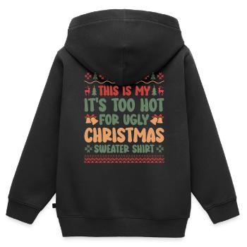 Faire ou pas, il n’y a pas de tentative - Sweat Premium à capuche zippé enfant bio - noir - Dos - AI Model Kid Male (0cm)