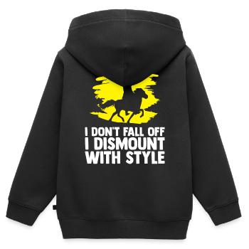 Amoureux des chevaux Équitation équestre - Sweat Premium à capuche zippé enfant bio - noir - Dos - AI Model Kid Male (0cm)