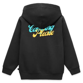 Camping Please Retro Script - Kinder Premium Organic Zip Hoodie - Schwarz - Hinten - AI Model Kid Male (0cm)