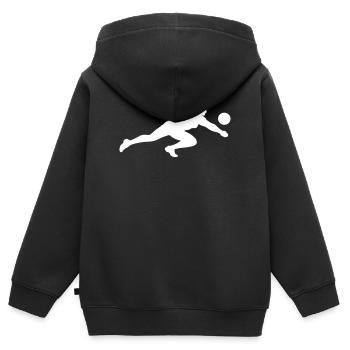 Volleyball Silhouette - Kinder Premium Organic Zip Hoodie - Schwarz - Hinten - AI Model Kid Male (0cm)