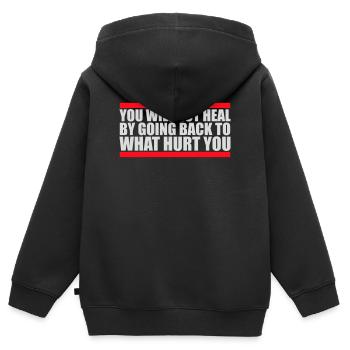 You Will Not Heal Heilung Schmerz Loslassen Neu - Kinder Premium Organic Zip Hoodie - Schwarz - Hinten - AI Model Kid Male (0cm)