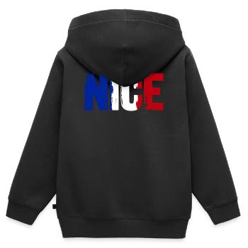 Nice Frankreich Nizza - Kinder Premium Organic Zip Hoodie - Schwarz - Hinten - AI Model Kid Male (0cm)