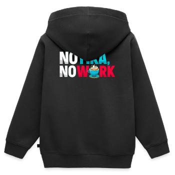 No Fika No Work - Swedish Coffee Break Typography - Kids Premium Organic Zip-up Hoodie - black - Back - AI Model Kid Male (0cm)