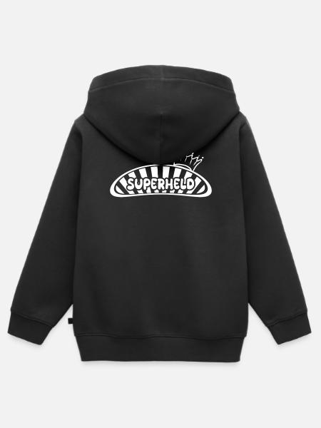 Geschenk für Superheld - Kinder Premium Organic Zip Hoodie - Schwarz