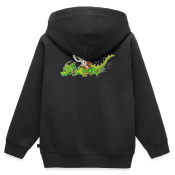 Drachenritter - Kinder Premium Organic Zip Hoodie - Schwarz - Hinten - AI Model Kid Male (0cm)