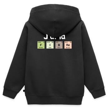 Ich habe Faser - periodische Elemente - Kinder Premium Organic Zip Hoodie - Schwarz - Hinten - AI Model Kid Male (0cm)