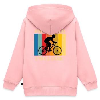 Je ne suis pas vieux, je suis un vélo classique - Sweat Premium à capuche zippé enfant bio - rose - Dos - AI Model Kid Female (0cm)