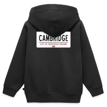 Ortsschild von Cambridge - Kinder Premium Organic Zip Hoodie - Schwarz - Hinten - AI Model Kid Male (0cm)