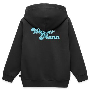 Wassermann Schuppen Wasser Sternzeichen Pool - Kinder Premium Organic Zip Hoodie - Schwarz - Hinten - AI Model Kid Male (0cm)