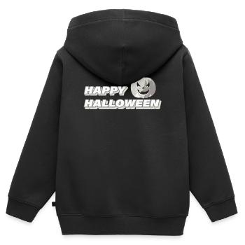 HAPPY HALLOWEEN - Kinder Premium Organic Zip Hoodie - Schwarz - Hinten - AI Model Kid Male (0cm)