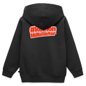 Keinen kein Millimeter nach rechts - Kinder Premium Organic Zip Hoodie - Schwarz - Hinten - AI Model Kid Male (0cm)
