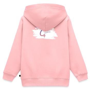 Kletterlogo Gradient - Kinder Premium Organic Zip Hoodie - Rosa - Hinten - AI Model Kid Female (0cm)