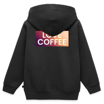 Kaffee Liebe im Farbverlauf - Kinder Premium Organic Zip Hoodie - Schwarz - Hinten - AI Model Kid Male (0cm)