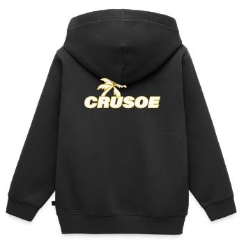 CRUSOE - Kinder Premium Organic Zip Hoodie - Schwarz - Hinten - AI Model Kid Male (0cm)