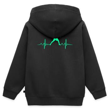 Boxen Boxen Herzschlag - Kinder Premium Organic Zip Hoodie - Schwarz - Hinten - AI Model Kid Male (0cm)