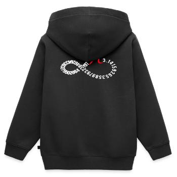 Unendliche Pi-Ziffern Ouroboros - Kinder Premium Organic Zip Hoodie - Schwarz - Hinten - AI Model Kid Male (0cm)