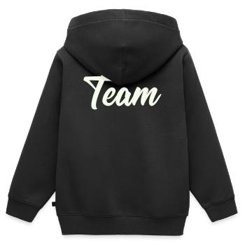 team - Kinder Premium Organic Zip Hoodie - Schwarz - Hinten - AI Model Kid Male (0cm)