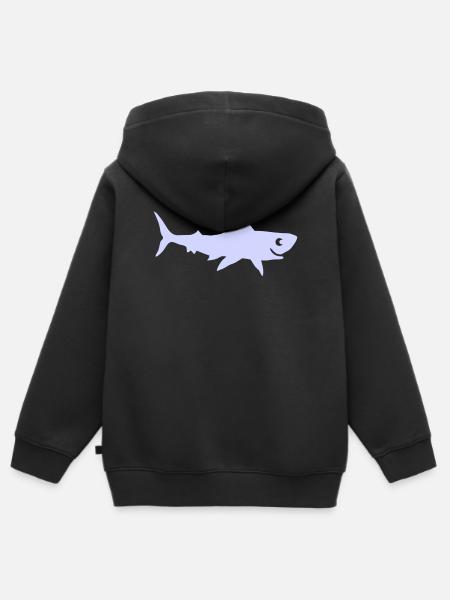 hai- - Kinder Premium Organic Zip Hoodie - Schwarz