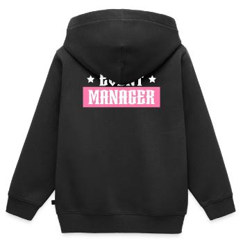 Event Manager rosa tshirt schwarz - Kinder Premium Organic Zip Hoodie - Schwarz - Hinten - AI Model Kid Male (0cm)