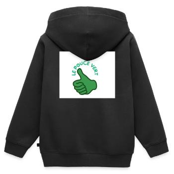LE POUCE VERT 1 - Sweat Premium à capuche zippé enfant bio - noir - Dos - AI Model Kid Male (0cm)