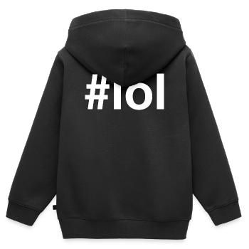 LOL Hashtag - Kinder Premium Organic Zip Hoodie - Schwarz - Hinten - AI Model Kid Male (0cm)