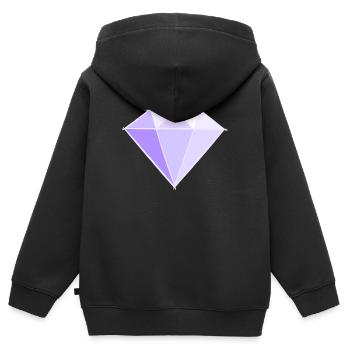 Edelsteine: Diamant Zeichnung. Juwel Symbol. - Kinder Premium Organic Zip Hoodie - Schwarz - Hinten - AI Model Kid Male (0cm)