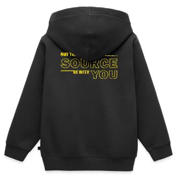 May the Source Be With You – Geek Tee - Kids Premium Organic Zip-up Hoodie - black - Back - AI Model Kid Male (0cm)