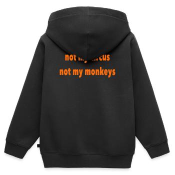 Pas mon cirque - Sweat Premium à capuche zippé enfant bio - noir - Dos - AI Model Kid Male (0cm)