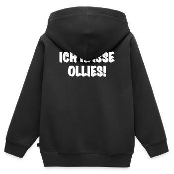 Ich hasse Ollies - Skateboarding Skater Trick - Kinder Premium Organic Zip Hoodie - Schwarz - Hinten - AI Model Kid Male (0cm)