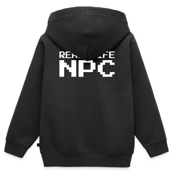 Real Life NPC Gaming - Kinder Premium Organic Zip Hoodie - Schwarz - Hinten - AI Model Kid Male (0cm)