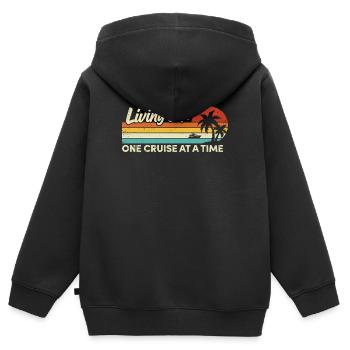 Kreuzfahrtschiff Sommerurlaub - Kinder Premium Organic Zip Hoodie - Schwarz - Hinten - AI Model Kid Male (0cm)