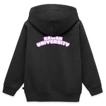 Kawaii University - Sweat Premium à capuche zippé enfant bio - noir - Dos - AI Model Kid Male (0cm)