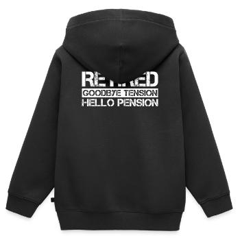 Adieu à la retraite Tension Bonjour pension Drôle - Sweat Premium à capuche zippé enfant bio - noir - Dos - AI Model Kid Male (0cm)