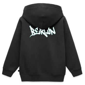 Berlin  - Kinder Premium Organic Zip Hoodie - Schwarz - Hinten - AI Model Kid Male (0cm)