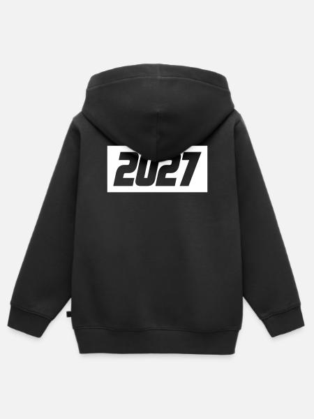 2027 Jahr - Kinder Premium Organic Zip Hoodie - Schwarz